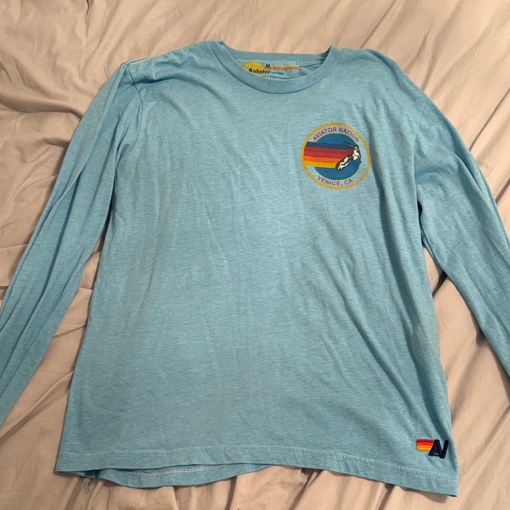 Aviator Nation Women’s Long-Sleeve Blue Shirt
